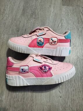Puma Kids Pink and Teal Patch Detail Sneakers